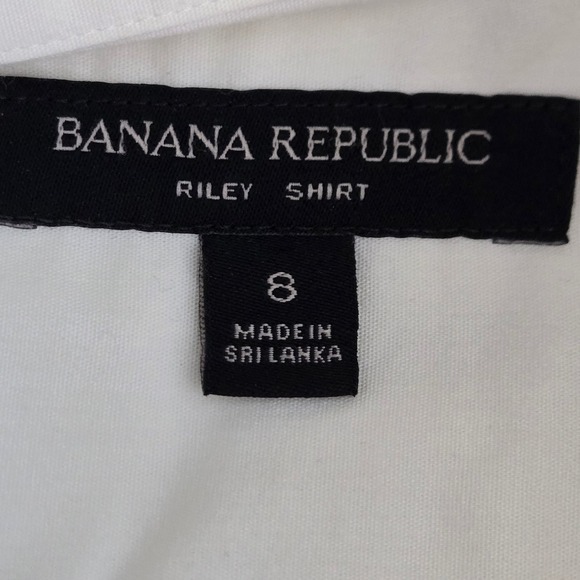 Banana Republic Riley II Tailored Shirt White Pleated Flared Cuff Button Down 8 - Picture 10 of 12